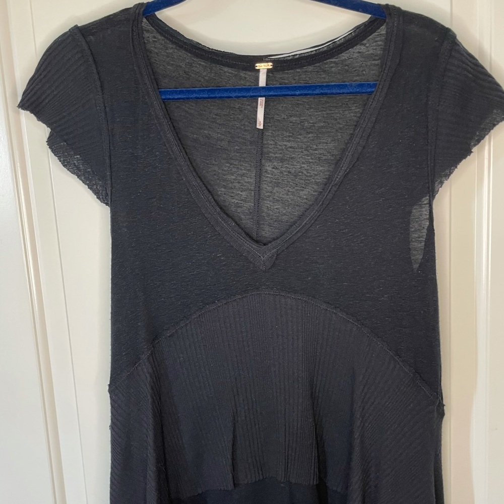 Black Free People Flowy V-neck